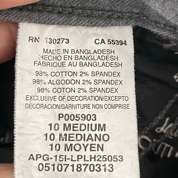 Lee Platinum Label Women's Grey Mid Rise Straight Leg Stretch Jeans Size 10 - Picture 8 of 9